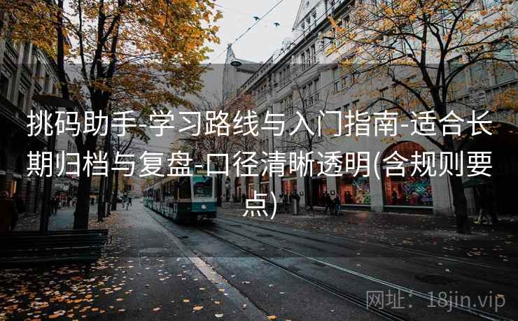 挑码助手-学习路线与入门指南-适合长期归档与复盘-口径清晰透明(含规则要点)